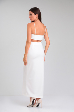 Короткий корсетный топ на бретелях накрест для вечерних и повседневных образов TANYA NOVACHUK 6.005/WT - фото 3