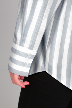 Серая полосатая оверсайз рубашка из хлопка TANYA NOVACHUK 6.002/GR - фото 5