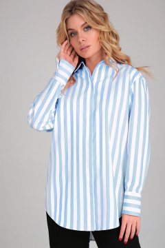 Оверсайз рубашка в полоску из хлопка для делового стиля TANYA NOVACHUK 6.002/LBL - фото 1