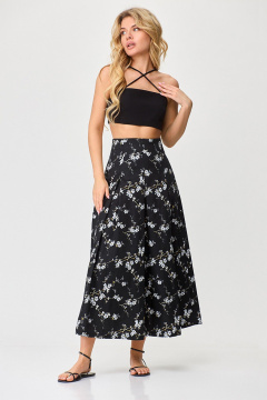 Белая хлопковая юбка с цветочным принтом и складками TANYA NOVACHUK 2.001/BK - фото 2