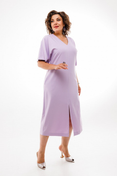 Летнее платье из текстиля с поясом для универсального повседневного стиля Anelli 1391 лаванда - фото 4