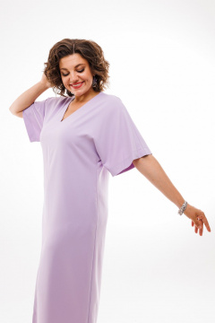 Летнее платье из текстиля с поясом для универсального повседневного стиля Anelli 1391 лаванда - фото 3