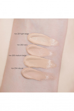 Крем тональный бежевый стойкий разглаживающий Belor Design Nude Harmony foundation тон 201 light beige - фото 3