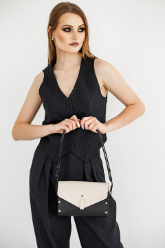 Кожаная сумка через плечо, бежевый, натуральная кожа Because NIKOL-BEZH - фото 5