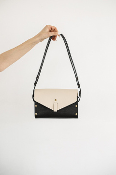 Кожаная сумка через плечо, бежевый, натуральная кожа Because NIKOL-BEZH - фото 4