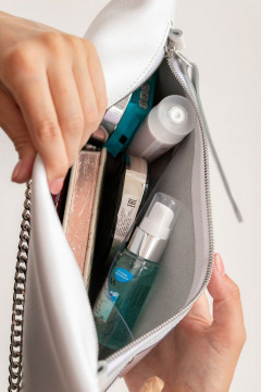 Кожаная сумка через плечо, белая, с деревянными вставками Because LONG_WHITE - фото 5