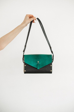 Кожаная сумка через плечо с деревянными вставками Because NIKOL-IZUMRUD - фото 3