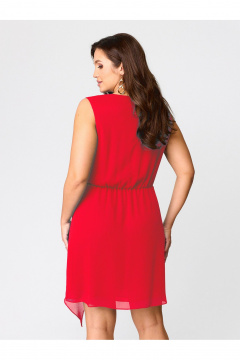 Летнее платье с резинкой на талии и мини-длиной Zlata 1814.1 красный - фото 4