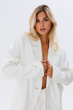 Летний оверсайз жакет из поливискозы FAMA 24019-1 молочный_экрю - фото 3