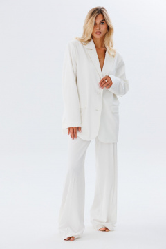 Летний оверсайз жакет из поливискозы FAMA 24019-1 молочный_экрю - фото 1