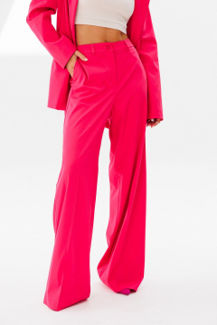 Розовые брюки прямого кроя с карманами FAMA 24020-2 фуксия - фото 2