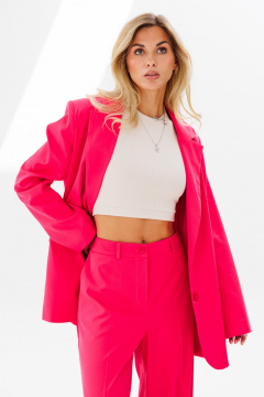 Розовые брюки прямого кроя с карманами FAMA 24020-2 фуксия - фото 5