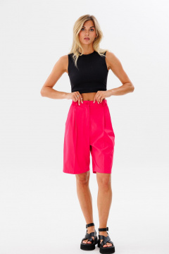 Розовые шорты с высокой талией и свободным кроем FAMA 24021-2 фуксия - фото 2