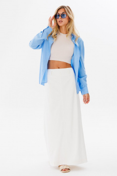 Длинная юбка с разрезом на спинке из поливискозы FAMA 24022-1 молочный_экрю - фото 2