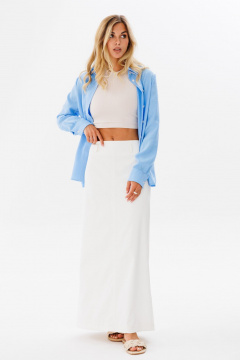 Длинная юбка с разрезом на спинке из поливискозы FAMA 24022-1 молочный_экрю - фото 1