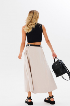 Топ прилегающий летний из текстиля для повседневных образов FAMA 24024-2 черный - фото 4