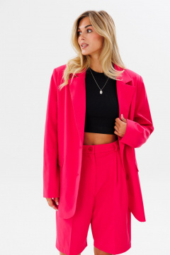 Комплект из жакета и шортов из поливискозы для стильных образов FAMA 24035-2 фуксия - фото 5
