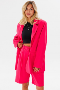 Комплект из жакета и шортов из поливискозы для стильных образов FAMA 24035-2 фуксия - фото 3