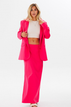 Жакет и юбка комплект на каждый день из текстиля FAMA 240036-2 фуксия - фото 4