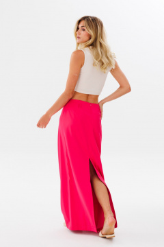 Жакет и юбка комплект на каждый день из текстиля FAMA 240036-2 фуксия - фото 3