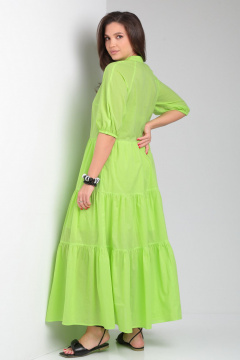 Летнее зеленое платье реглан с подкладкой и воланами Andina city 8029-4 лайм - фото 2