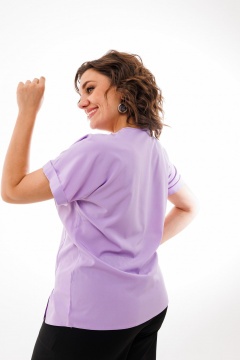 Топ блуза из вискозы в нежных цветах Anelli 1082 лаванда - фото 5