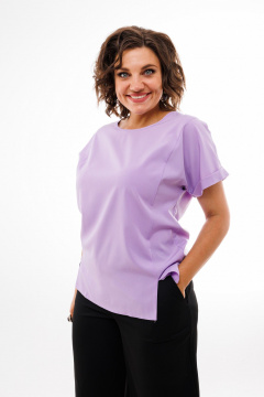 Топ блуза из вискозы в нежных цветах Anelli 1082 лаванда - фото 4
