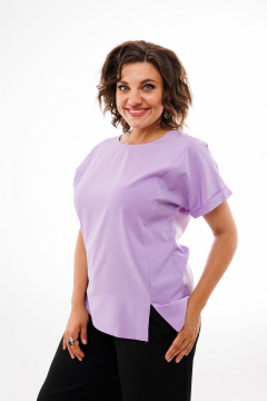 Топ блуза из вискозы в нежных цветах Anelli 1082 лаванда - фото 2