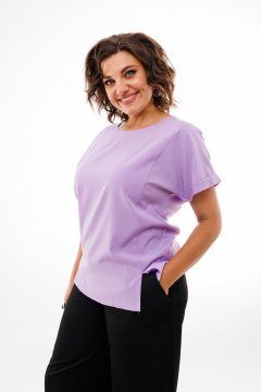 Топ блуза из вискозы в нежных цветах Anelli 1082 лаванда - фото 1
