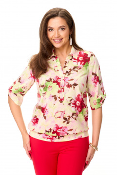 Летняя свободная блуза с ярким принтом Abbi 4042 - фото 1