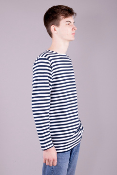 Джемпер трикотажный на каждый день бело-синий 8 Марта 16368-4С5009Д40-170,176 полоска - фото 5