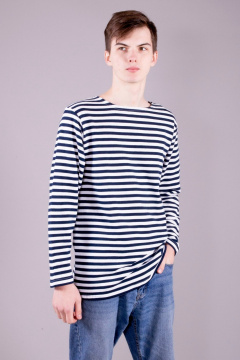 Джемпер трикотажный на каждый день бело-синий 8 Марта 16368-4С5009Д40-170,176 полоска - фото 4