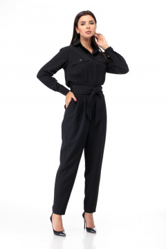 Комбинезон из костюмной ткани, черный, на каждый день Anelli 887 черный - фото 1