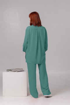 Летний комплект из брюк и рубашки для женщин Соджи 617 мятный - фото 2