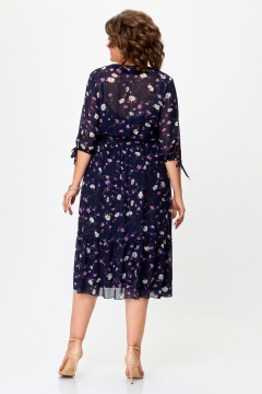 Платье с воланами из шифона и эластичной ткани для летнего образа Svetlana-Style 2013 темно-синий - фото 2