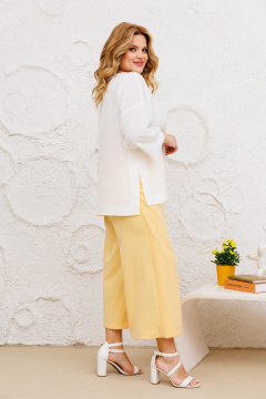 Летний комплект из брюк-кюлотов и блузы Michel chic 1362 молоко,шампань - фото 5