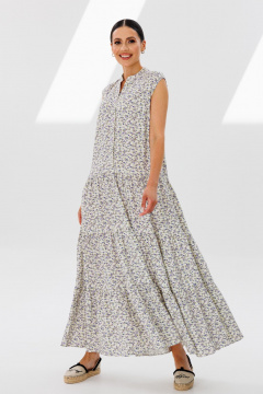 Платье из вискозы с горизонтальными воланами и кокетками Ларс Стиль 941 - фото 1