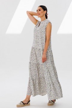 Платье из вискозы с горизонтальными воланами и кокетками Ларс Стиль 941 - фото 2