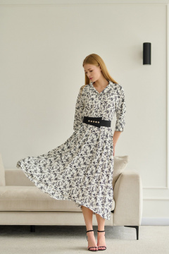 Белое свободное платье из легкой ткани с карманами Мастер Мод 672б белый - фото 1