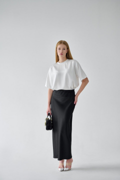 Юбка макси по косой из шелковистой ткани Мастер Мод 839амс чёрный - фото 3