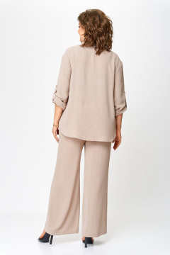 Бежевый костюм из легкой ткани с карманами и поясом VIPPRIMO 110 - фото 2