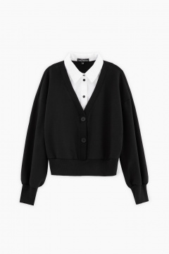 Джемпер из трикотажа черный для повседневного использования Bell Bimbo 240232 черный - фото 1