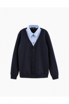 Джемпер трикотажный деловой синий свободный Bell Bimbo 240253 т.синий - фото 1