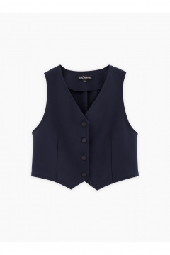 Деловой жилет из трикотажа на каждый день синий Bell Bimbo 240274 т.синий - фото 1