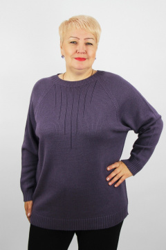 Демисезонный шерстяной джемпер с длинным рукавом Полесье С1716-23 4С8789-Д43 158,164 баклажан - фото 1