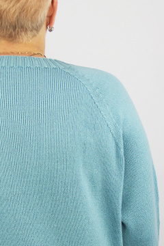 Демисезонный шерстяной джемпер из вязаного трикотажа Полесье С1716-23 4С8789-Д43 158,164 бледно-голубой - фото 3