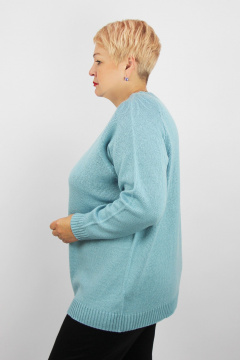 Демисезонный шерстяной джемпер из вязаного трикотажа Полесье С1716-23 4С8789-Д43 158,164 бледно-голубой - фото 2