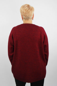Демисезонный шерстяной джемпер из вязаного трикотажа Полесье С1716-23 4С8789-Д43 158,164 красный_бархат - фото 3