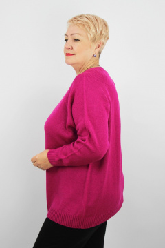 Демисезонный шерстяной джемпер из вязаного трикотажа Полесье С1716-23 4С8789-Д43 158,164 лиловая_роза - фото 2