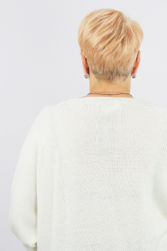 Демисезонный шерстяной джемпер из вязаного трикотажа Полесье С1716-23 4С8789-Д43 158,164 снежок - фото 3